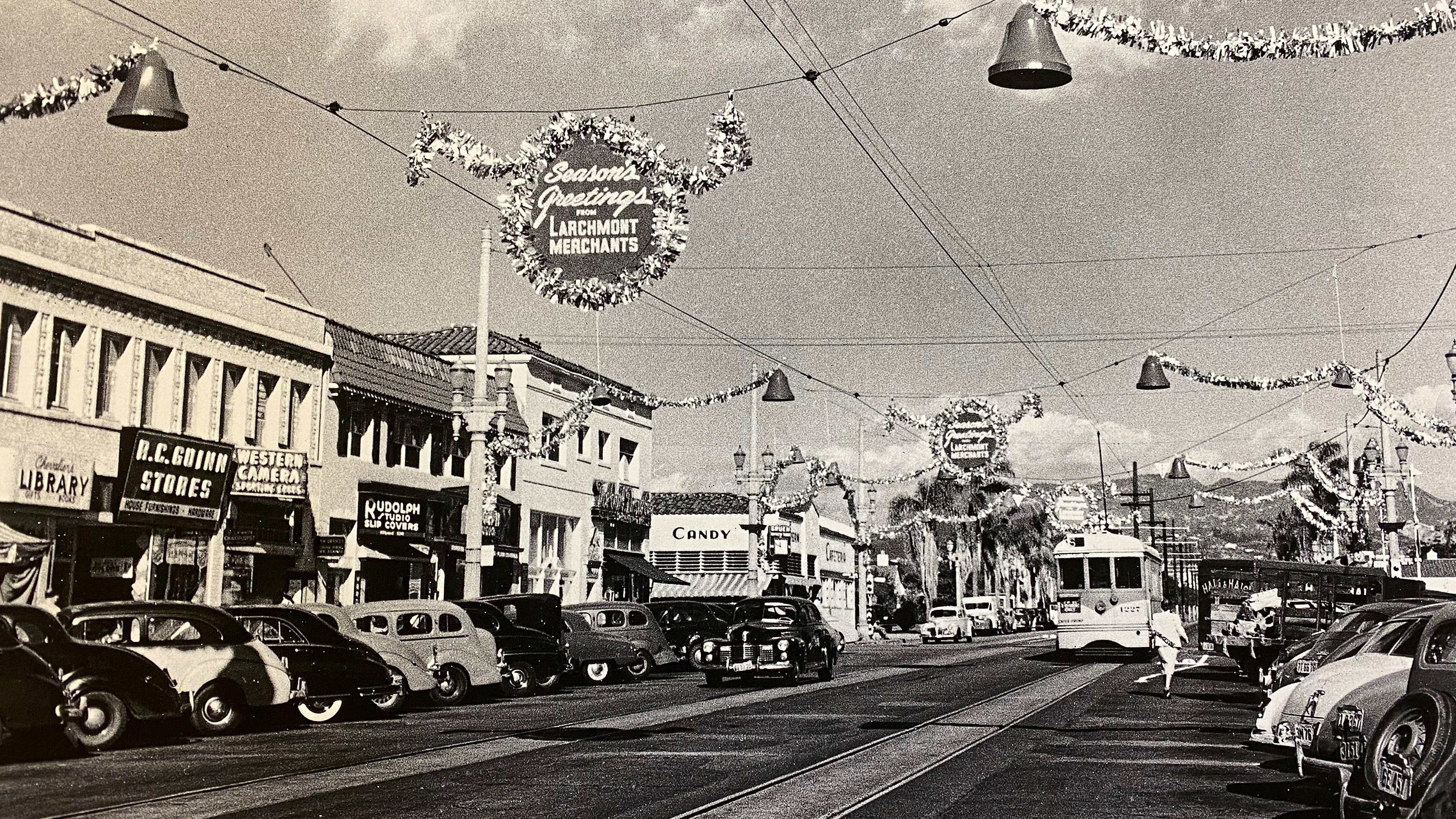 A view of a Los Angeles street in the 1940s